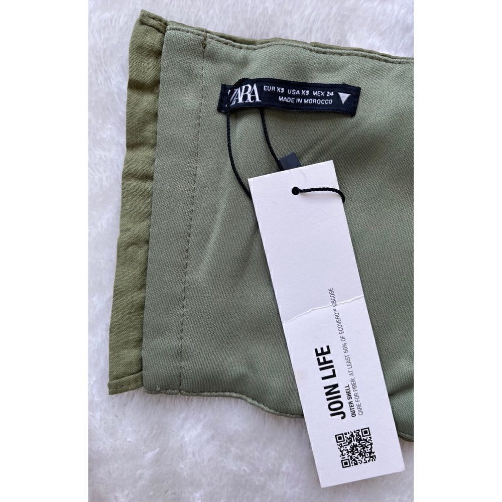 NWT Zara Blogger’s Favorite Green Satin Effect Ruched Draped Corset Top, Size XS - Picture 16 of 16